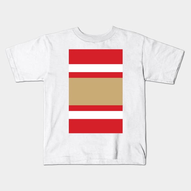 San Francisco Varsity Retro Home Red, White & Gold Design Kids T-Shirt by Culture-Factory